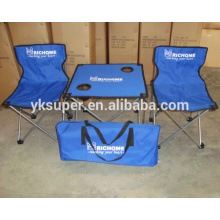 Portable folding table and chair set for outdoor camping and picnic